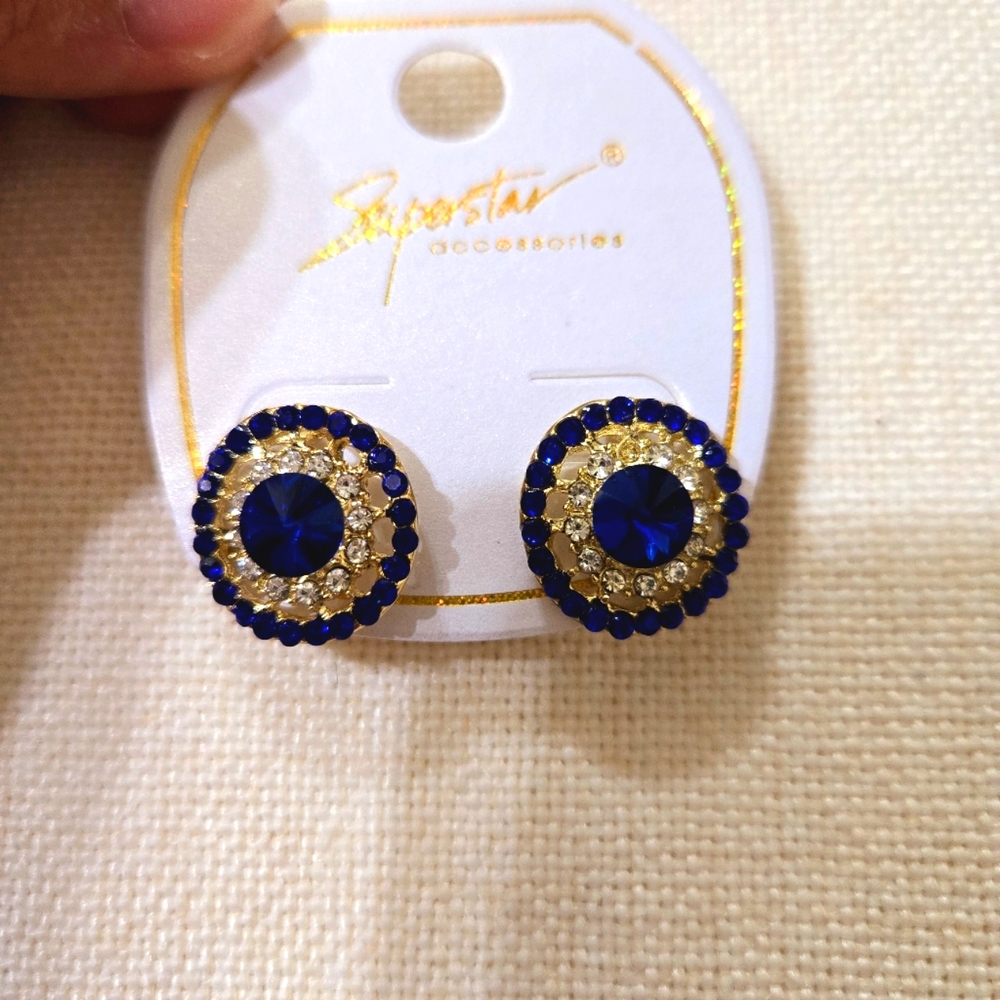 Blue&Gold earrings.NEW